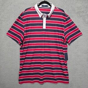 Extracurricular Red Blue Striped Golf Shirt XL Flex PerformancePolo Size XL NWT